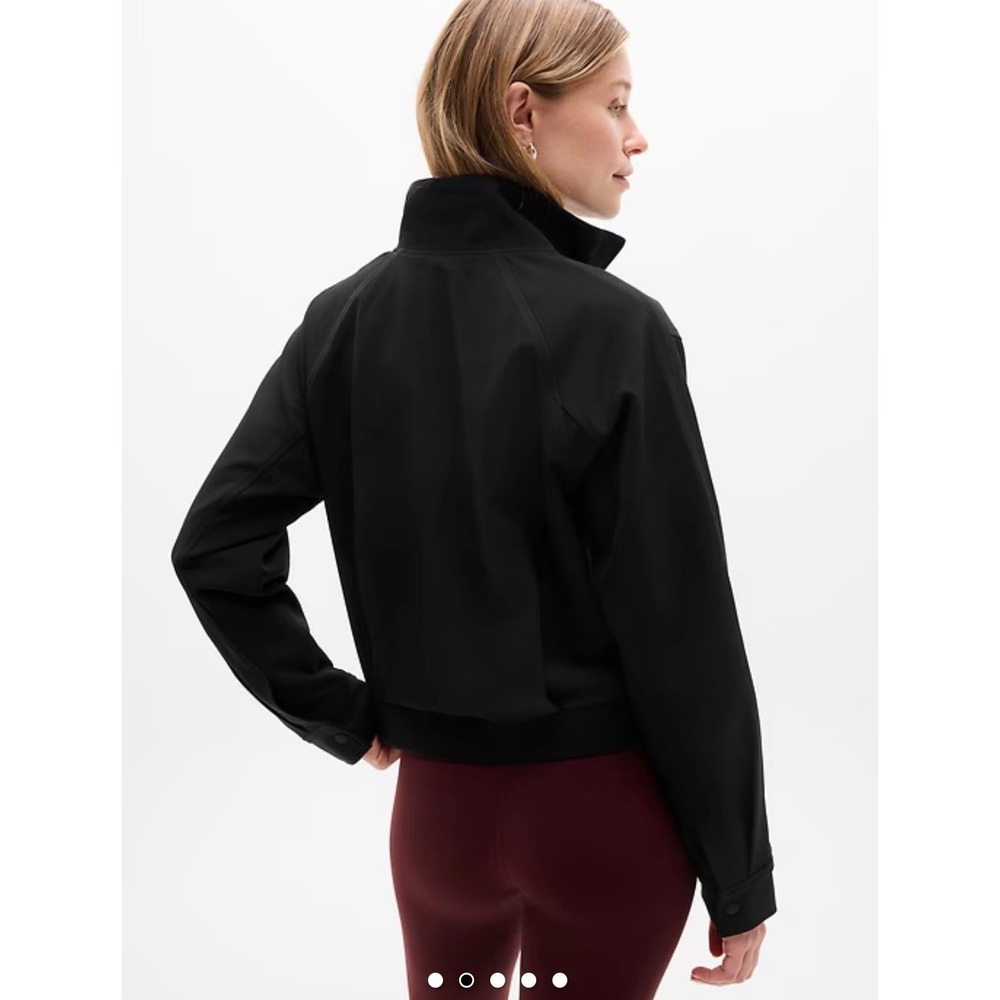 NWT Athleta Black endless Bomber Jacket Full Zip Women XL Lightweight Coat - Picture 2 of 12